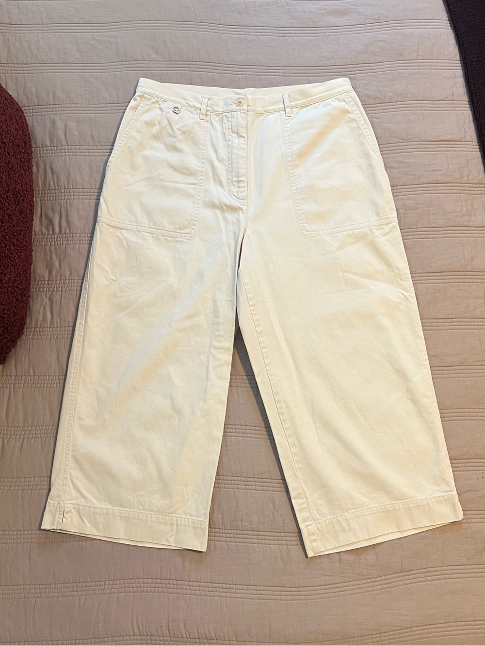 Lauren Ralph Lauren Light Khaki Cropped Pants Pockets Casual Classic Coastal